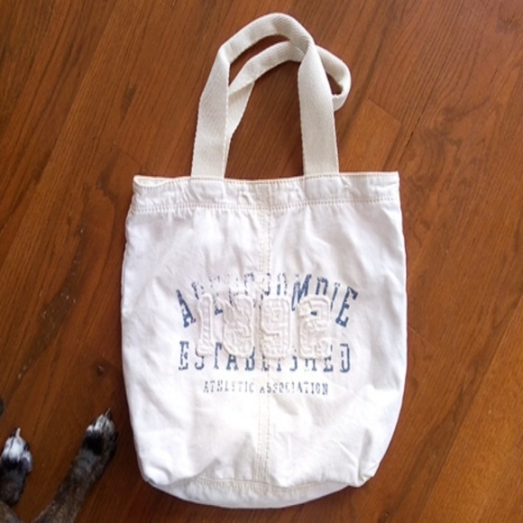 Abercrombie & Fitch Handbags - Abercrombie & Fitch white canvas tote bag 17 x 14"